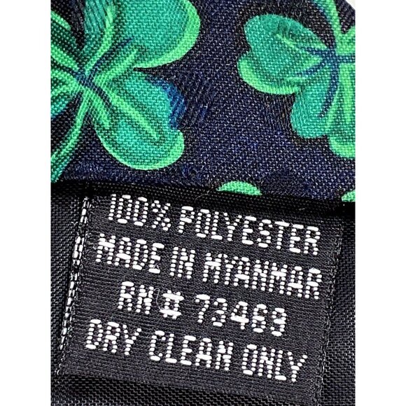 Looney Tunes Mania  Shamrock Necktie Navy Green St. Patrick's Day Holiday - Picture 6 of 6